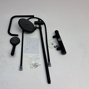 TAKDUSCHSET CAMARGUE, MED TERMOSTAT SVART MATT CC160