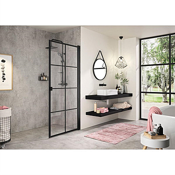 DUSCHDÖRR CAMARGUE FRAME MED SVARTA SPRÖJS 90 CM