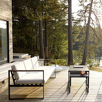 SOFFA OCH 2 ST. SOFFBORD SENSUM, HASSELUDDEN, TEAK SVART