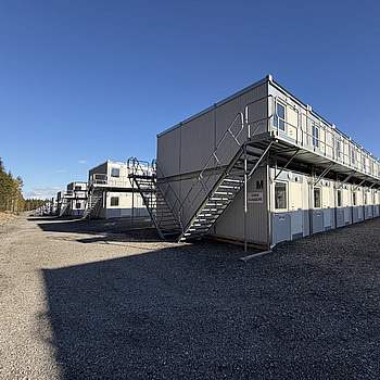 40st Bodar med 2 lägenheter i varje - Etablering M (40 modular units with 2 apartments in each – Block M)