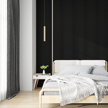 Akustikpaneler, svart ek, 28 stycken, 40 m²