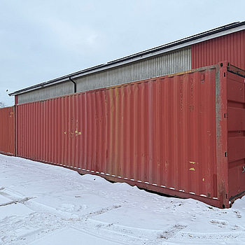 40-fots high cube container, 2,9 m höjd, röd