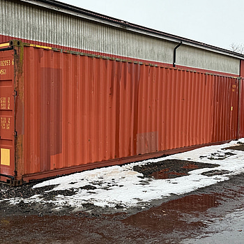 40-fots high cube container, 2,9 m höjd, röd
