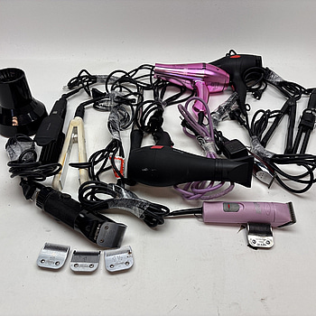 Parti med hårstylingverktyg