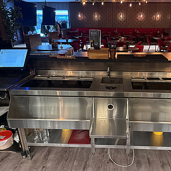 Beredningsbänk för bar med ho & blandare | 198x55x91 cm