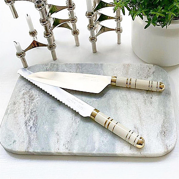 Kockkniv och brödkniv Bon Centuri, Oyster white