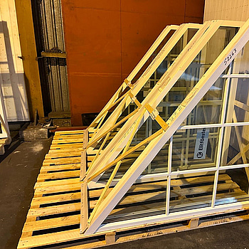 2 st. Fast vinklade fönster Elitfönster Flexibel, vit