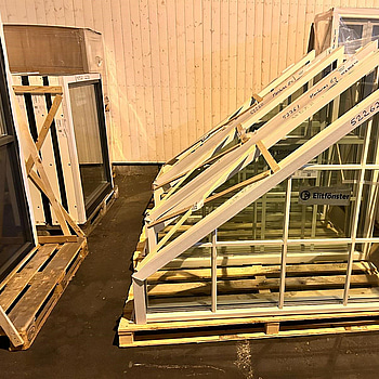 2 st. Fast vinklade fönster Elitfönster Flexibel, vit