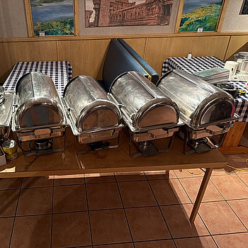 Buffépaket, 4× chafing dish med rullock, soppstation