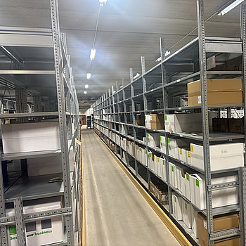 Lagerhyllsystem SSI Schaefer 10 sektioner, höjd 297 cm.