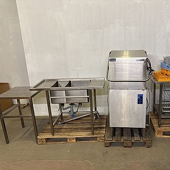 Diskmaskin Wexiödisk WD-6C, inkl. 3 st. arbetsbänkar