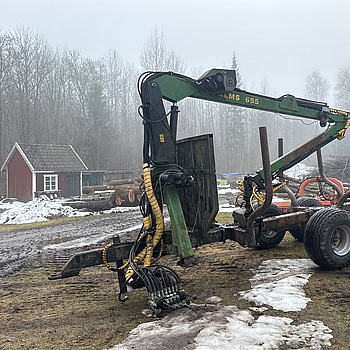 Skogsvagn med kran Palms P655 | 2004