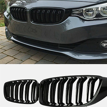 Grill, BMW F32/F33/F36 blanksvart, 2 st