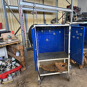 Verktygsvagnar, 2x, h1400xB750xD400, blå