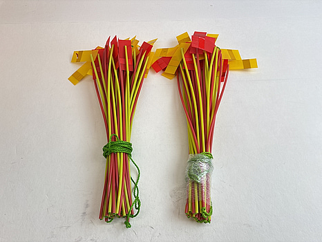 2 st. AVSPÄRRNINGSLINA MED PINNAR, CA 20 M