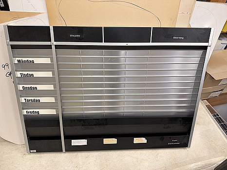 Skylt för jobbplanering i plåt