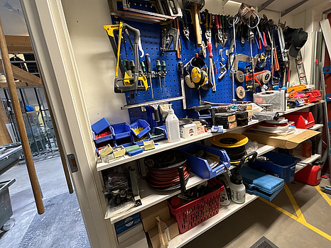 Parti med diverse verktyg