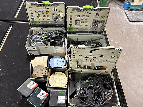 Parti med diverse slipverktyg, Festool
