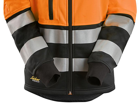 FLEECEJACKA SNICKERS 8073 DAM, ORANG\/SVART VARSEL KL2 STL. XL