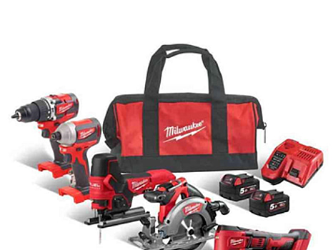 (NY) KOMBIKIT MILWAUKEE M18 FPP5K, FPP5K-502B. 2X5AH. LADDARE