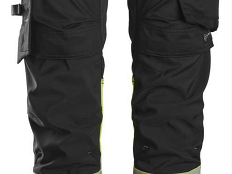 MIDJEBYXA SNICKERS 6234 SVART/GUL VARSEL HF KL1, STL. 54