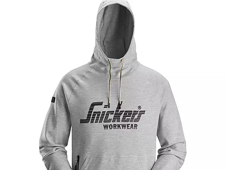 HUVTRÖJA SNICKERS, 2894 LOGO, GRÅMELERAD, STL. L