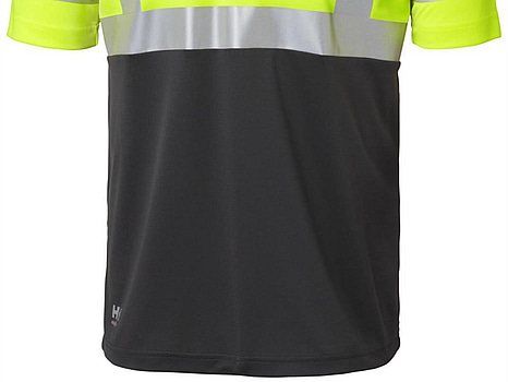 T-SHIRT HH 79254-369 GUL/SVART, VARSEL KL1 ADDVIS STL. S