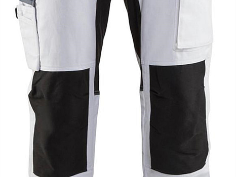 2 ST. MÅLARBYXA BLK 1910-1000 STRETC, VIT/SVART STL. C48