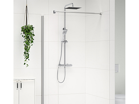 DUSCHVÄGG GUSTAVSBERG SQUARE, GB51SRWL10CR, Fast vägg 100cm, Krom