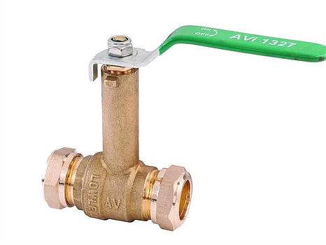 22 KULVENTIL AVI 1327 LÅGBLY, MÄSSING KLÄMRING HÖG HALS PN16