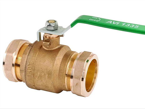 15MM KULVENTIL AVI 1335 LÅGBLY, MÄSSING KLÄMRING PN16