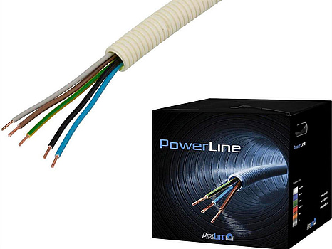 Flexrör Pipelife, fördragen FK PowerLine Box Eca