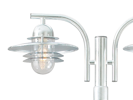 ARMATUR MED 2 ST. LYKTOR, OSLO GALV, 2X60W E27 IP54