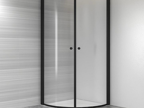 DUSCHHÖRNA RIVA SAGA RUND 90X90CM SVART