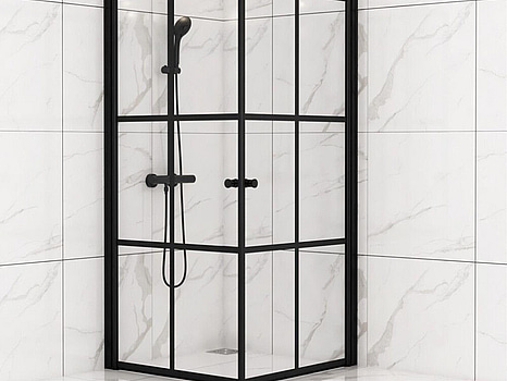 DUSCHHÖRNA SUNWIND SET TIANA SPRÖJS 90X90CM SVART