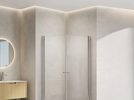 DUSCHHÖRNA NORTIQ YSTAD RAK KLARGLAS 90X90CM