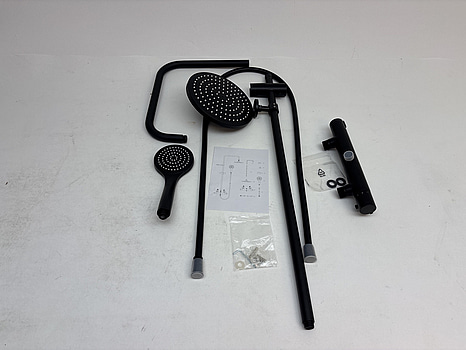 TAKDUSCHSET CAMARGUE, MED TERMOSTAT SVART MATT CC160