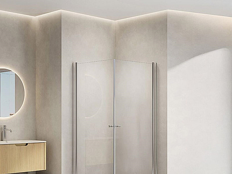 DUSCHHÖRNA NORTIQ YSTAD RAK KLARGLAS 90X90CM
