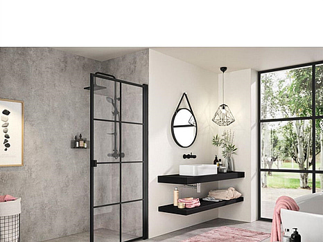 DUSCHDÖRR CAMARGUE FRAME MED SVARTA SPRÖJS 90 CM