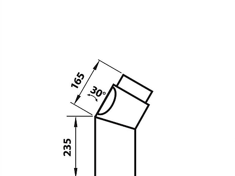 2 st. Skorstensböj/kaminrörböj 30° Aduro, med rengöringslock svart