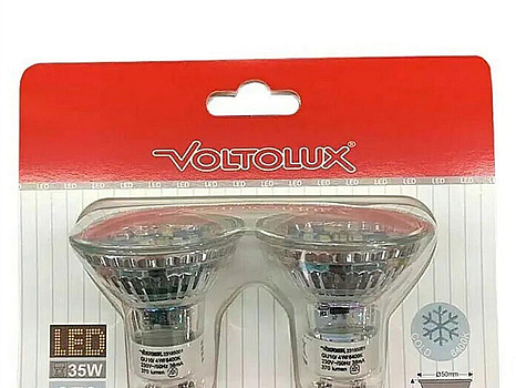 16 st. Voltolux LED-lampa GU10 4W 2-pack