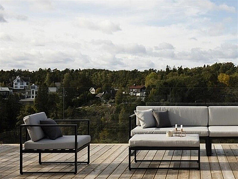 UTEMÖBLER SENSUM SKEPPARHOLMEN ALUMINIUM SVART