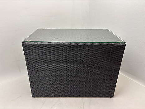 2 st. Soffbord för utomhusbruk Öregrund, Svart med glasskiva