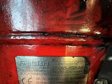 Oljesugningsenhet 90 liter avfallsolja