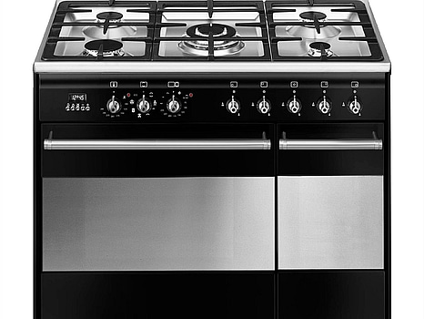 Gasspis Smeg 90x60 cm Elektrisk ugn Svart Classic SCB92MN8