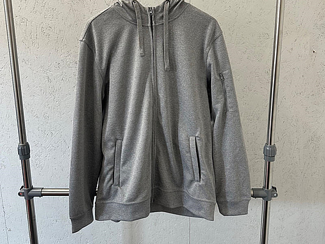 Zip-hoody, stl. L, Clique, melange grå.