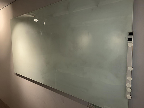 Whiteboard i glas