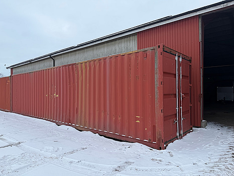40-fots high cube container, 2,9 m höjd, röd
