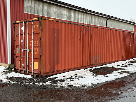 40-fots high cube container, 2,9 m höjd, röd