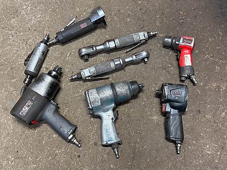 Samling luftverktyg, 8 st